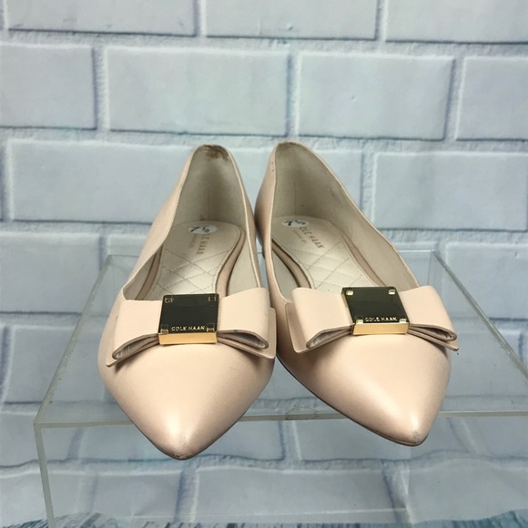 Cole Haan Tan Leather Bow Ballet Flats 7.5 - Picture 3 of 8
